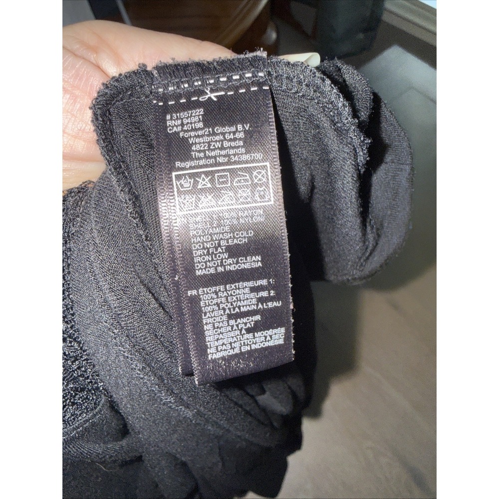 Black Lace Overlay Dolman Sleeve Top Plus Size 2X Forever 21‎ Elegant - Picture 7 of 7